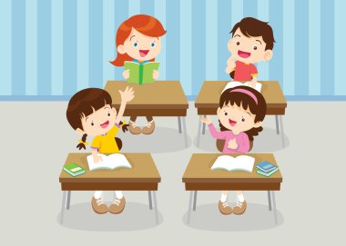 sınıftaki öğrenciler ve öğretmenler eğitim kavramını öğreniyorlar