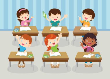 sınıftaki öğrenciler ve öğretmenler eğitim kavramını öğreniyorlar