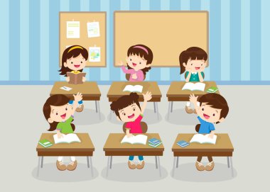 sınıftaki öğrenciler ve öğretmenler eğitim kavramını öğreniyorlar