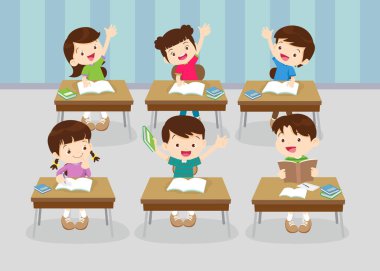 sınıftaki öğrenciler ve öğretmenler eğitim kavramını öğreniyorlar