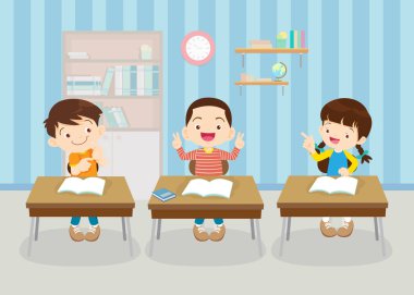 sınıftaki öğrenciler ve öğretmenler eğitim kavramını öğreniyorlar