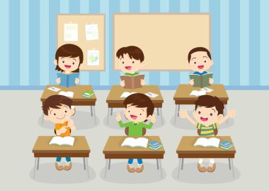 sınıftaki öğrenciler ve öğretmenler eğitim kavramını öğreniyorlar