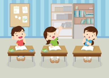 sınıftaki öğrenciler ve öğretmenler eğitim kavramını öğreniyorlar