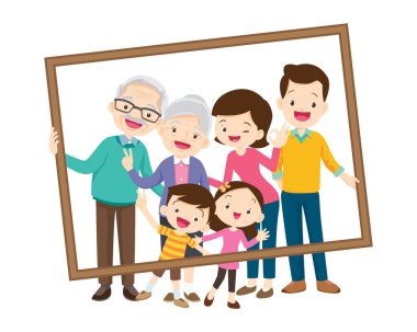 Büyük aile bir arada büyük bir çerçeve tutuyor.