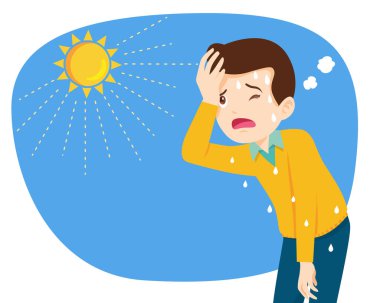 Yazın sıcağından susamış çocuk. Sıcak havadan çok susamış.