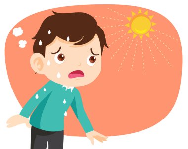 Yazın sıcağından susamış çocuk. Sıcak havadan çok susamış.