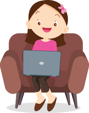 Okula, mutlu öğrencilere bilgisayar okuma konsepti öğretiyorum.