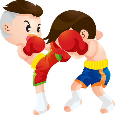 Tatlı Taylandlı boksör çocuklar dövüşüyor.