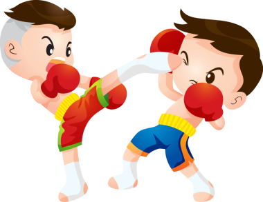 Tatlı Taylandlı boksör çocuklar dövüşüyor.