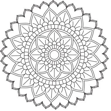 Yaprak Çiçeği Taç Yaprağı Renk Mandala Sanat Basit Grafik Şekli Vector Çiçek Orijinal Tasarım Klasik Dekoratif Özellikler Şablonu İslam Arap Mistik Dini Lotus