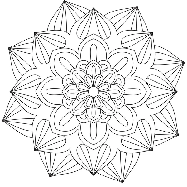 Bladeren Bloemblaadje Kleuren Mandala Art Simple Graphic Shape Vector Floral — Stockvector