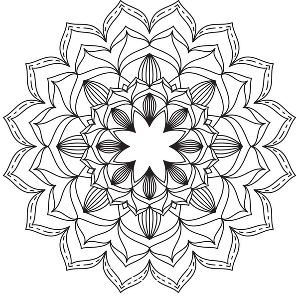 Yaprak Çiçeği Taç Yaprağı Renk Mandala Sanat Basit Grafik Şekli — Stok Vektör