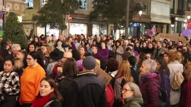 Internationella Dagen För Avskaffande Våld Mot Kvinnor Firande Granada Spanien — Stockvideo