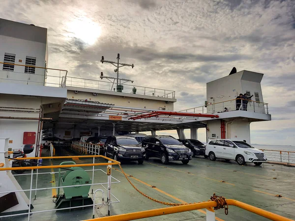 Cars are Parking in the Ship to go to their destination