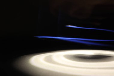 White and Blue Light Painting Forming a Christmas Tree Looks-alike