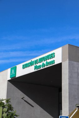 Plaza de Armas Otobüs İstasyonu 'nun İşareti Malaga' da