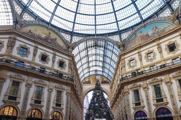 Temporada Navidad Galleria Vittorio Emanuele Milán Italia —  Fotos de Stock