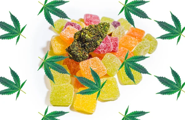 Lékařské Marihuany Jedlé Cukroví Infuze Cbd Hhc Nebo Thc Konopí — Stock fotografie