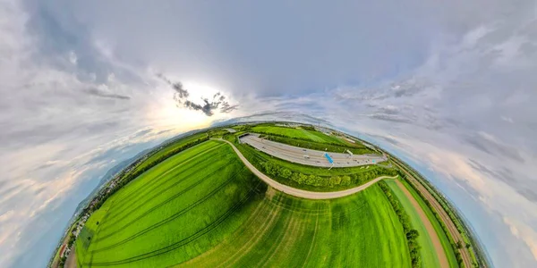 Drone Aerial View Extreme Wide Angle Shot Southern Vienna Austria — Stock Photo, Image