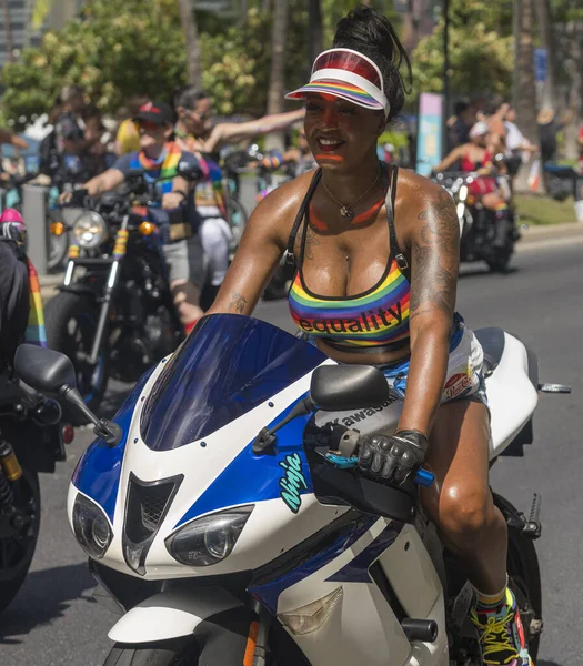 Honolulu Hawaje Października 2022 Gay Pride Paraide Marsz Motocykli — Zdjęcie stockowe