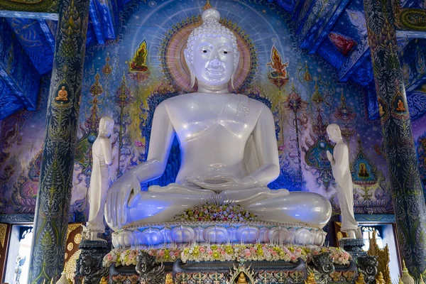 Wat Rong Suea Ten Lépe Známý Jako Modrý Chrám Nachází — Stock fotografie