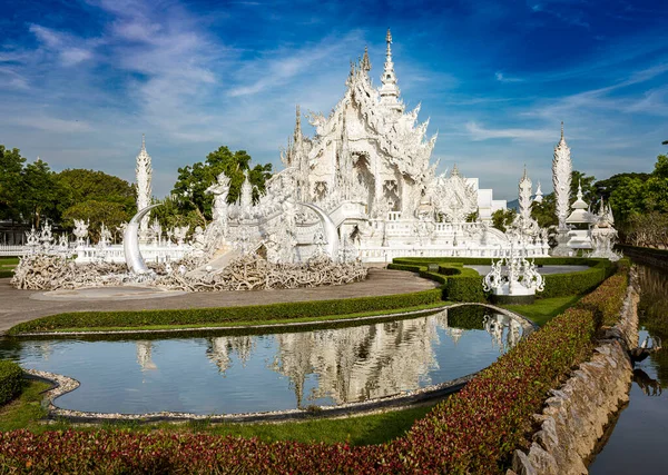 Der Weiße Tempel Auch Bekannt Als Wat Rong Khun Chiang — Stockfoto
