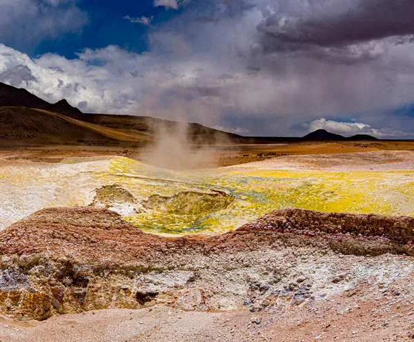 Фумерол Боливии Высоте 000 Футов Место Будущей Электростанции Использованием Геотермальной — стоковое фото