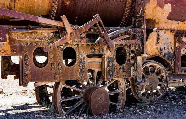 Заброшенный Поезд Железнодорожном Кладбище Солончаках Боливии — стоковое фото