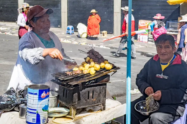 Paz Bolivia 01222023 Leverantörer Säljer Mat Paraden För Att Fira — Stockfoto