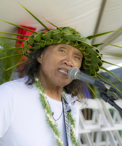 Honolulu Hawaii Usa 2022 Shaka Filming Hukilau Místní Hudebník Zpívá — Stock fotografie