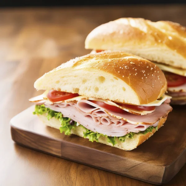 Fransız ekmeğiyle sandviç.