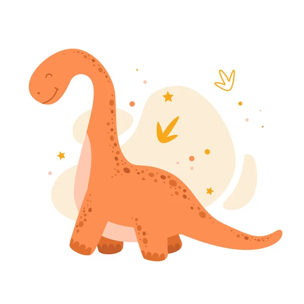 Симпатичный Векторный Динозавр Белом Фоне — стоковый вектор