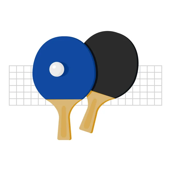 Schläger Zum Tischtennis Oder Tischtennisspielen Welttischtennistag Vektor Illustration Isoliert Auf — Stockvektor