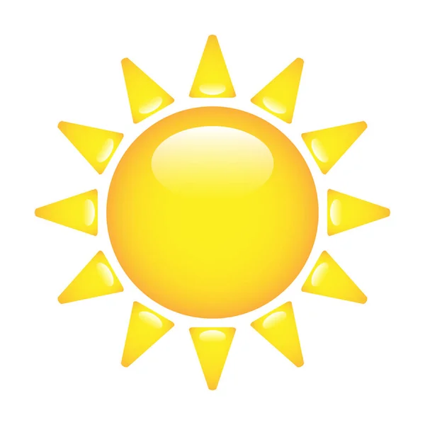 Léto Slunce Příroda Nebe Počasí Den Slunečního Svitu Ikona Skla — Stockový vektor