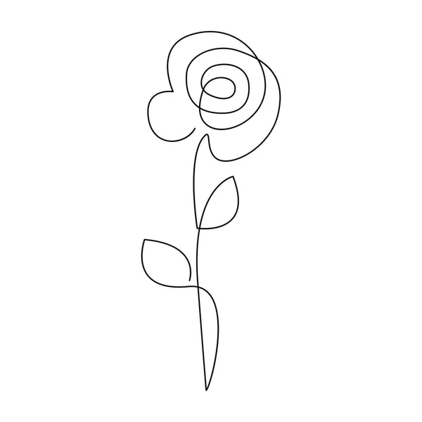 Çiçek Monolini Logosu Dövme Şablonu Güzel Zarif Bir Logo Aralıksız — Stok Vektör