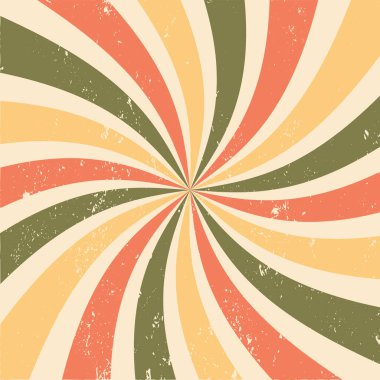 Dönen dairesel desen. Vintage kıvrımlı ışınlar. Eski moda girdap patlaması. Yaz ve karnaval geçmişi. Helix dönüş ışınları. Vektör illüstrasyonu