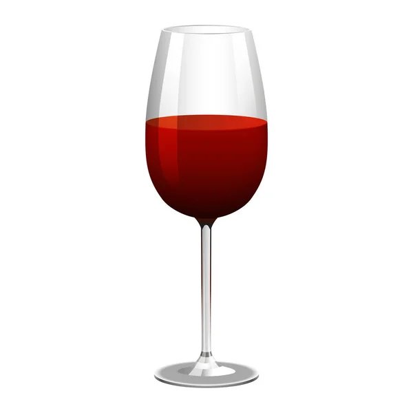 Nationaler Weintag Glas Transparenter Kelch Mit Rotwein Isoliert — Stockvektor