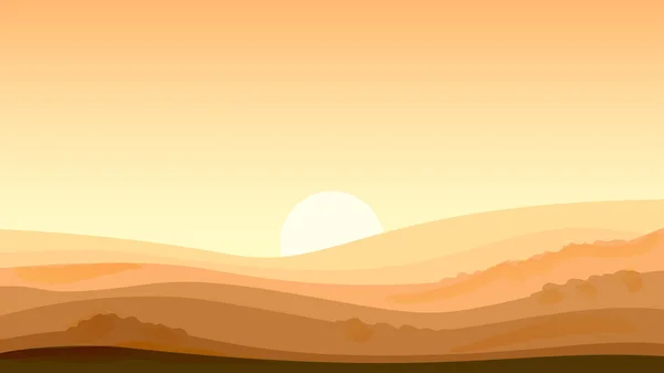 Minimalist Mountain Landscape Sunset Design Banner Poster Cover Template Blog — Stock Vector