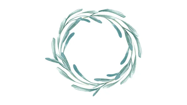Rustic Wedding Wreath Gentle Leaves Green Mint Tones Wedding Invitation — Stock Vector