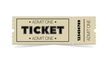 Admission ticket for circus, cinema, theater, performance, concert, festival, entertainment, play, party, event clipart