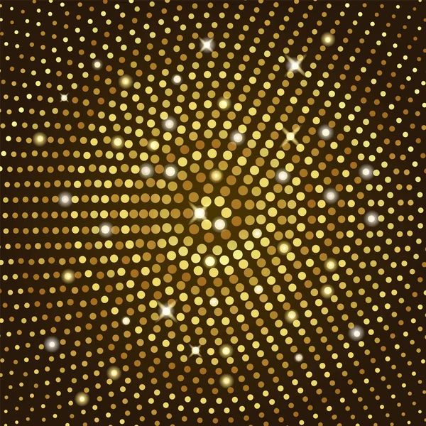 暗い背景に黄金の放射状の豪華な装飾 パーティー 証明書 グリーティングカードのための光の効果を持つ明るいテクスチャ — ストックベクタ