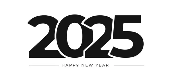 Mutlu yıllar 2025. Pankart, kapak, iş günlüğü, kartpostallar, kutlama ve sezon dekorasyonu için tipografi. Vektör çizimi izole edildi