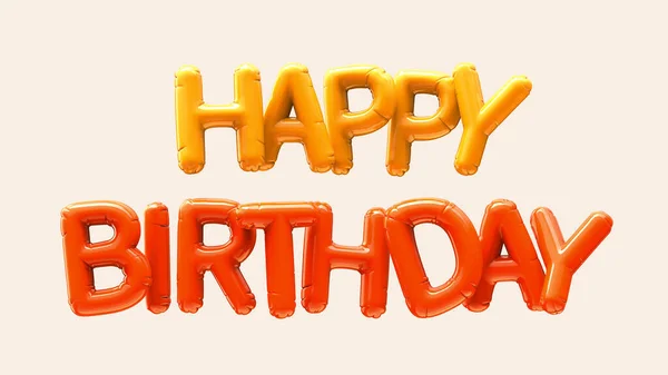 Maken Geel Oranje Ballon Happy Birthday Zin Roze Achtergrond — Stockfoto