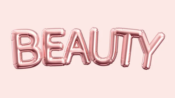 Rendern Roségold Ballon Beauty Satz Auf Rosa Hintergrund — Stockfoto