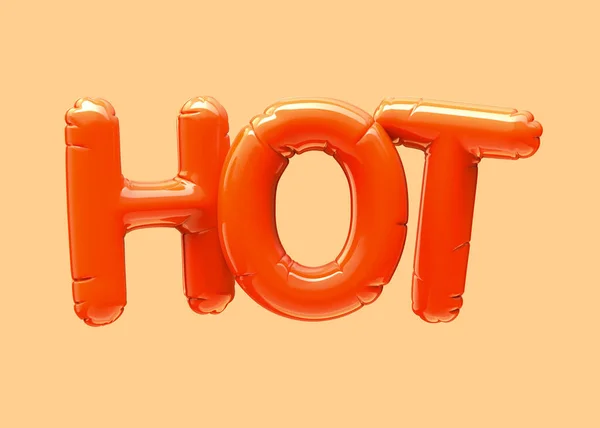 stock image 3d render orange color balloon HOT phrase