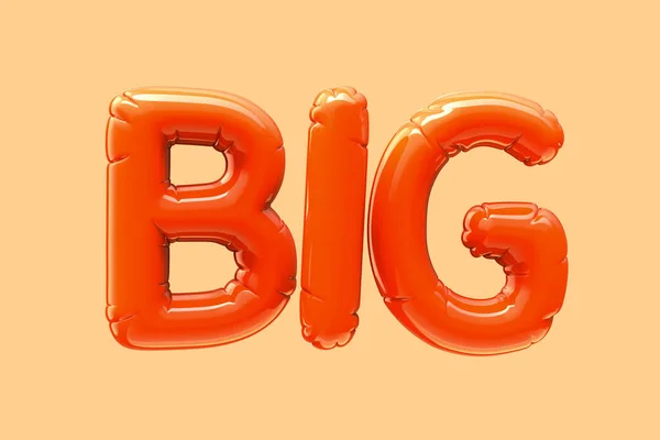 Vykreslení Oranžová Barva Balón Big Fráze — Stock fotografie