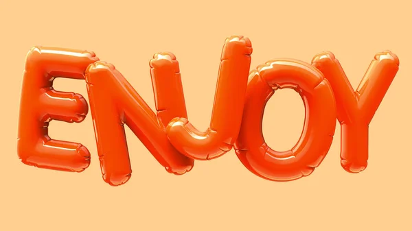 Maken Oranje Kleur Ballon Enjoy Zin — Stockfoto