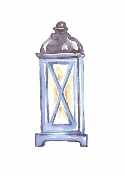Lampada Clipart Acquerello Illustrazione Dipinta Mano — Foto Stock