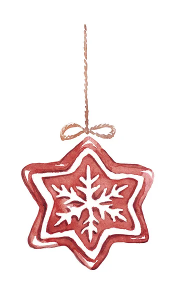 Decoração Natal Clipart Aquarela Ilustração Pintada Mão — Fotografia de Stock
