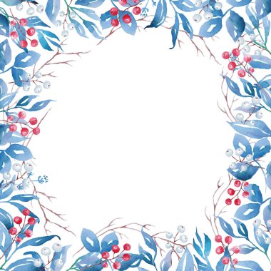 Noel aralığı. Suluboya klipsi. El boyaması illüstrasyon